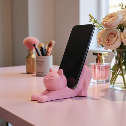 This cute cat phone stand holder is perfect for keeping your smartphone upright on your desk while adding a fun decoration for cat lovers.