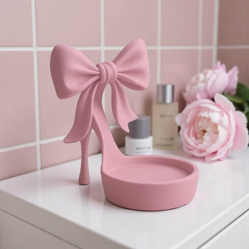 Organise your jewellery with this coquette bow jewelry tray, a pink ring dish perfect for storing rings, earrings, and small accessories.