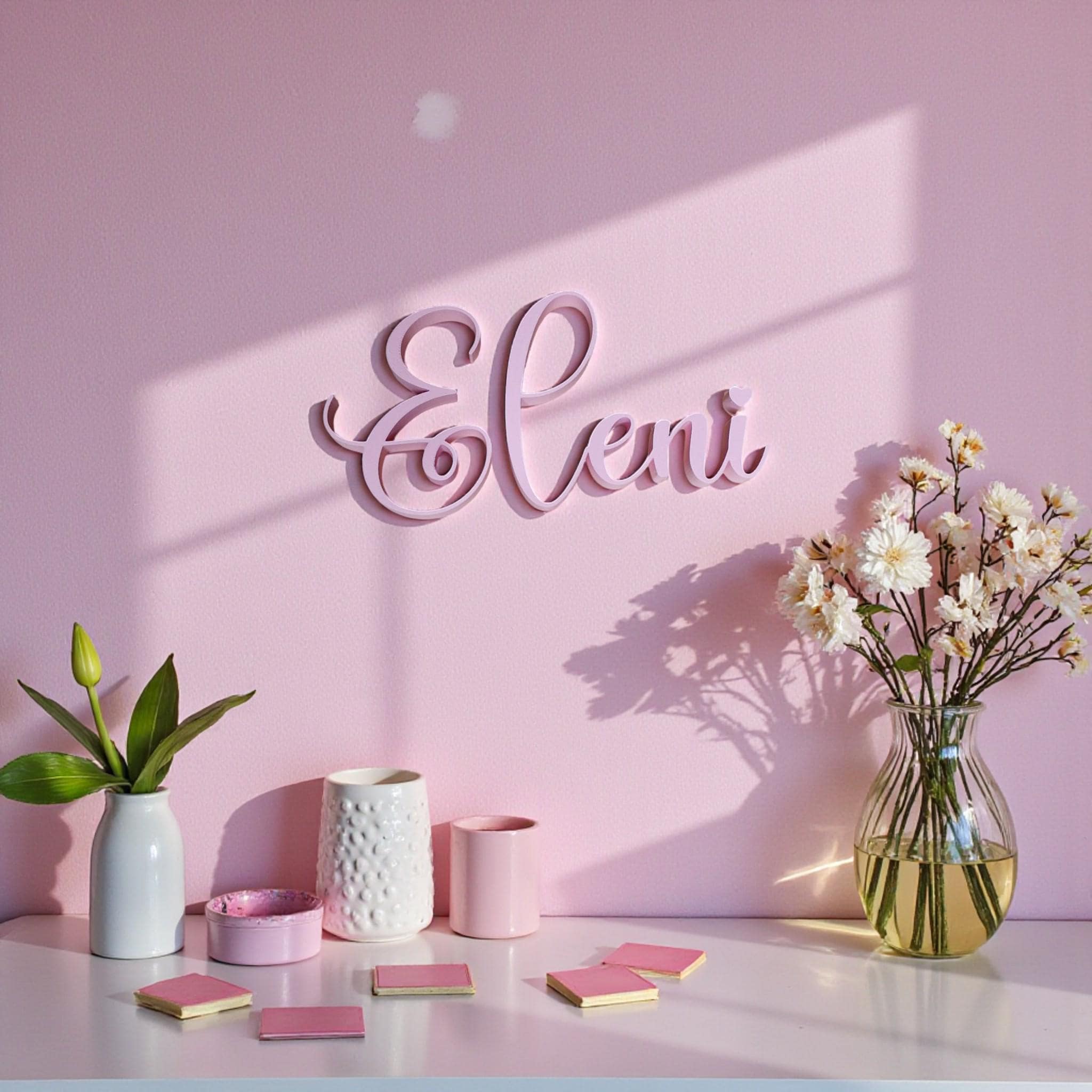 Personalise your space with this elegant script personalised name sign, a custom wall decor piece perfect for bedrooms, nurseries, and aesthetic home styling.