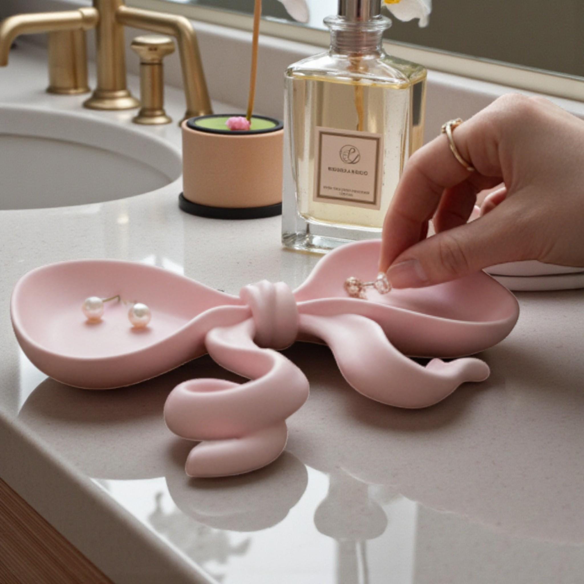 Organise your favourite accessories with this pink bow jewelry tray, a cute coquette trinket dish perfect for rings, earrings, and small jewellery.