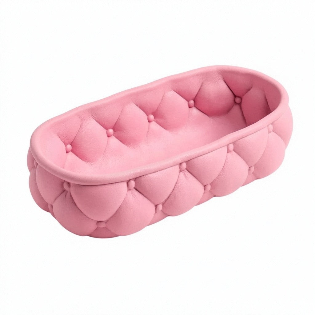 Quilted Catchall Basket | Plush Vanity Organizer | Makeup Storage Basket | Aesthetic Vanity Tray | Jewelry & Skincare Organizer | Cute Vanity Decor