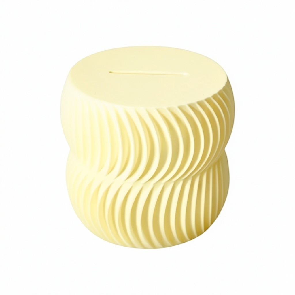 A modern 3D-printed coin bank with a sleek, openable design, available in two sizes. Perfect for storing coins and cash securely while adding a stylish touch to any home or office. Ideal for kids, adults, and as a unique gift for savers.