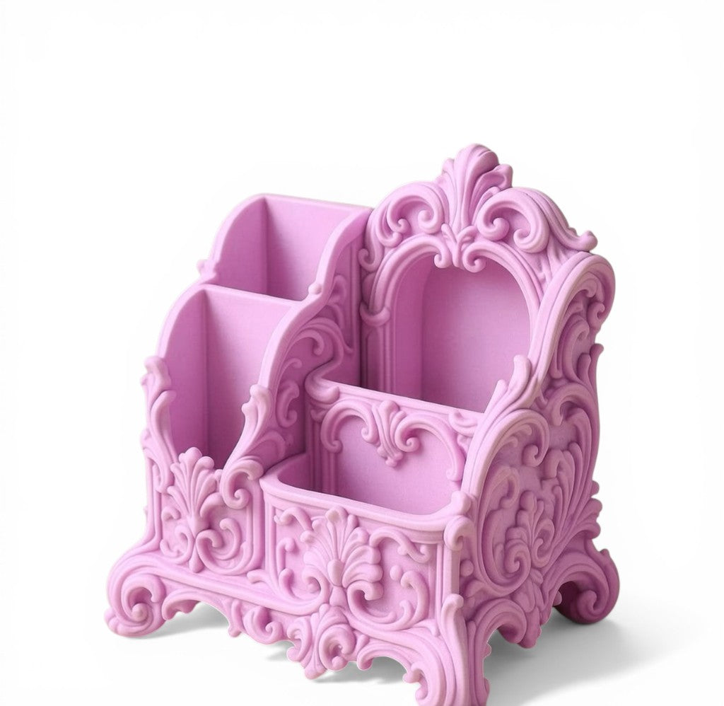 Designed with a soft coquette and rococo-inspired style, this piece is not just storage — it’s a statement. Whether you’re organising your workspace or your makeup brushes, it brings calm, order, and a touch of luxury to your everyday routine.