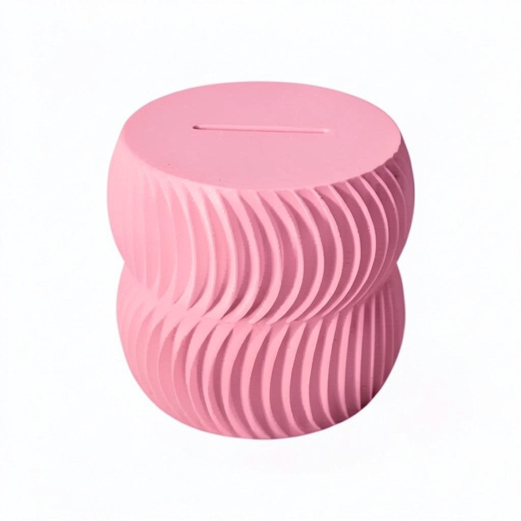 A modern 3D-printed coin bank with a sleek, openable design, available in two sizes. Perfect for storing coins and cash securely while adding a stylish touch to any home or office. Ideal for kids, adults, and as a unique gift for savers.