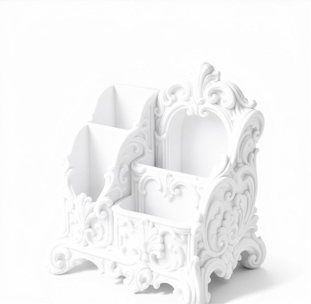 Designed with a soft coquette and rococo-inspired style, this piece is not just storage — it’s a statement. Whether you’re organising your workspace or your makeup brushes, it brings calm, order, and a touch of luxury to your everyday routine.