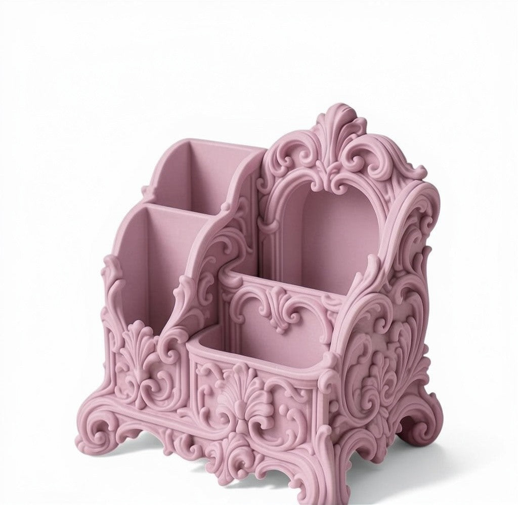 Designed with a soft coquette and rococo-inspired style, this piece is not just storage — it’s a statement. Whether you’re organising your workspace or your makeup brushes, it brings calm, order, and a touch of luxury to your everyday routine.