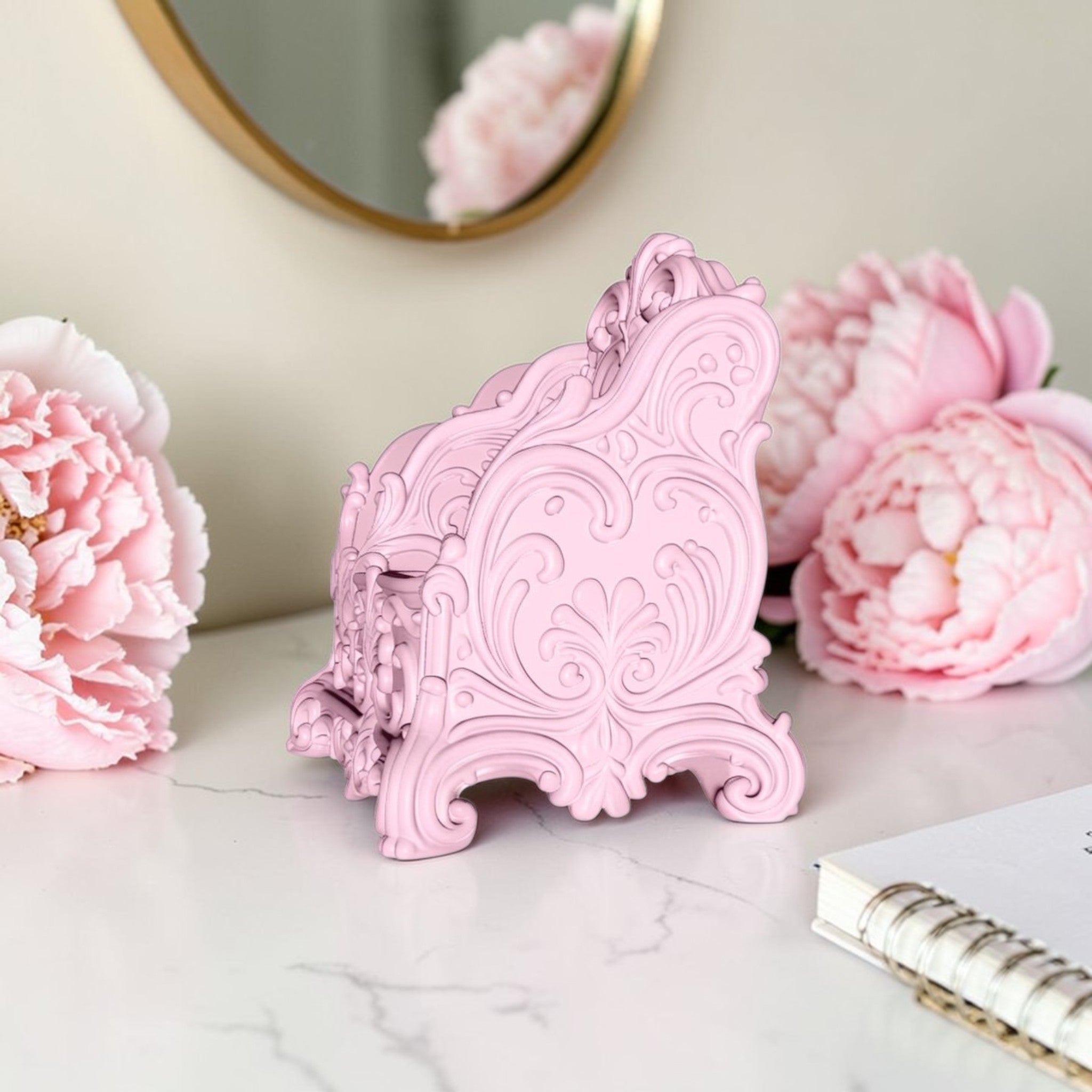 Designed with a soft coquette and rococo-inspired style, this piece is not just storage — it’s a statement. Whether you’re organising your workspace or your makeup brushes, it brings calm, order, and a touch of luxury to your everyday routine.