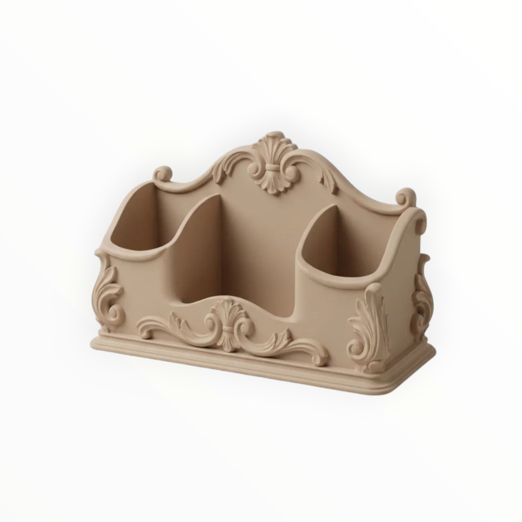 Pink Rococo Desk Organizer, Baroque Office Storage Caddy, Ornate Pen Holder, Vintage Desk Organizer, Feminine Vanity Organizer, Cute Office Decor Gift