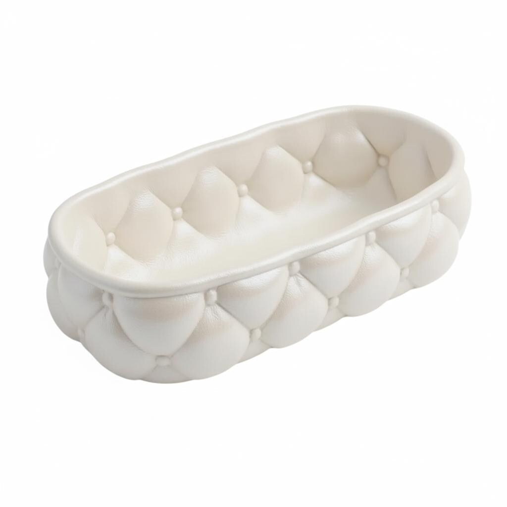 Quilted Catchall Basket | Plush Vanity Organizer | Makeup Storage Basket | Aesthetic Vanity Tray | Jewelry & Skincare Organizer | Cute Vanity Decor