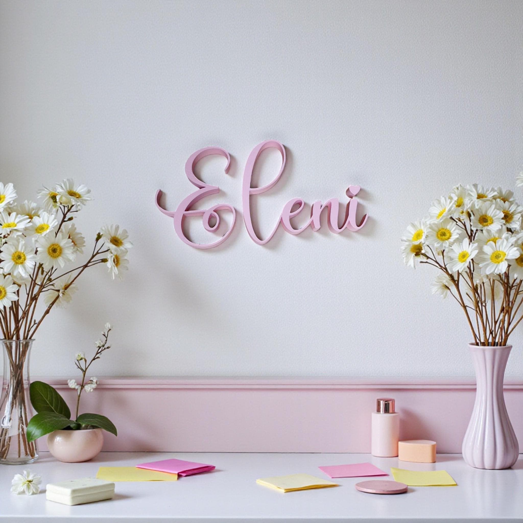 Personalise your space with this elegant script personalised name sign, a custom wall decor piece perfect for bedrooms, nurseries, and aesthetic home styling.