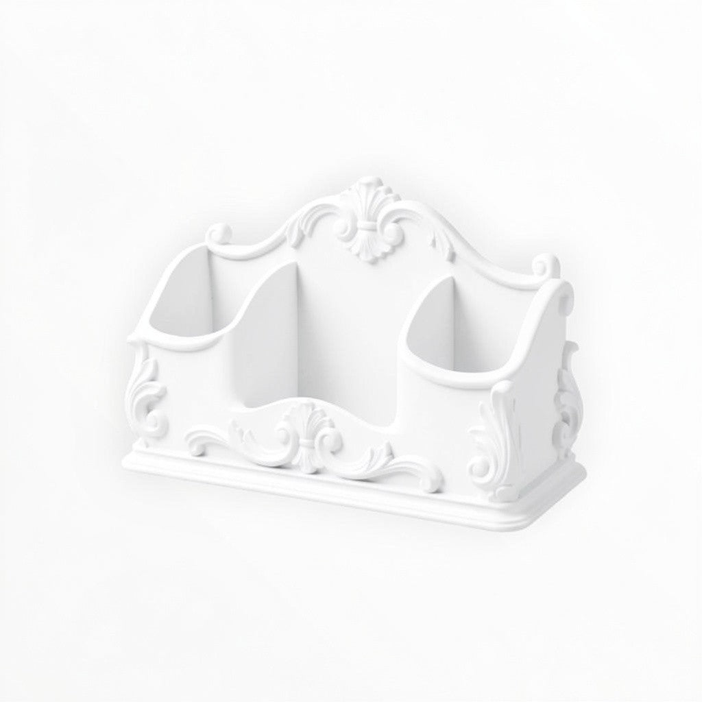 Pink Rococo Desk Organizer, Baroque Office Storage Caddy, Ornate Pen Holder, Vintage Desk Organizer, Feminine Vanity Organizer, Cute Office Decor Gift