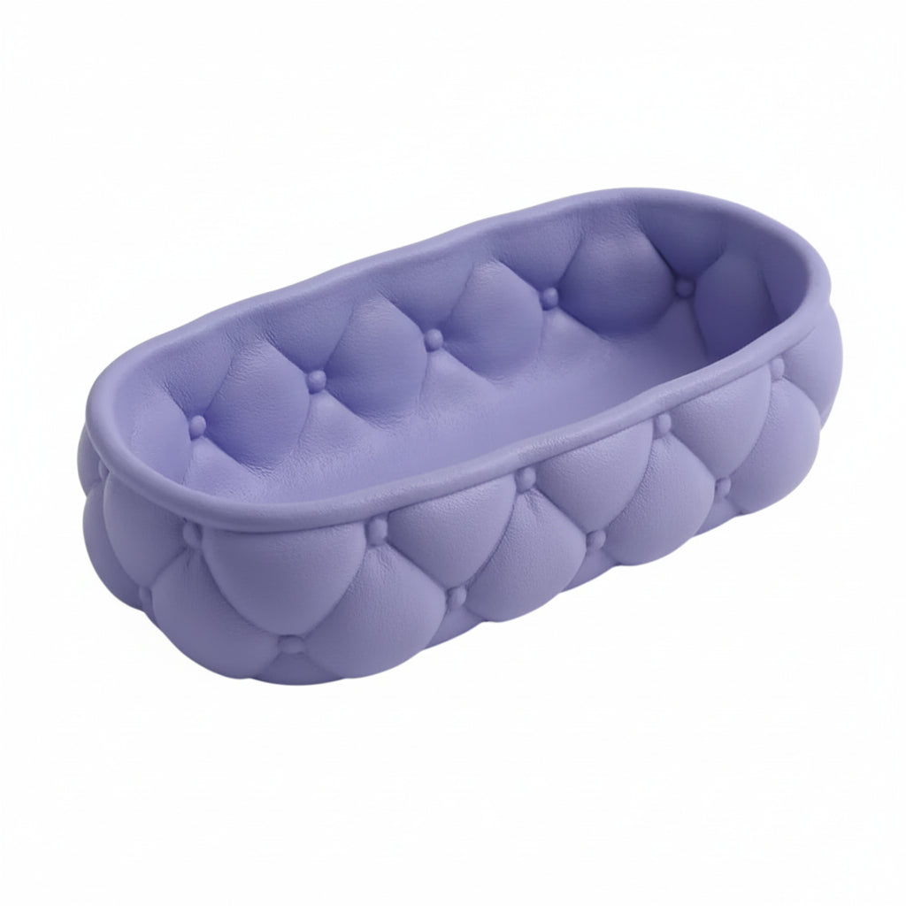 Quilted Catchall Basket | Plush Vanity Organizer | Makeup Storage Basket | Aesthetic Vanity Tray | Jewelry & Skincare Organizer | Cute Vanity Decor