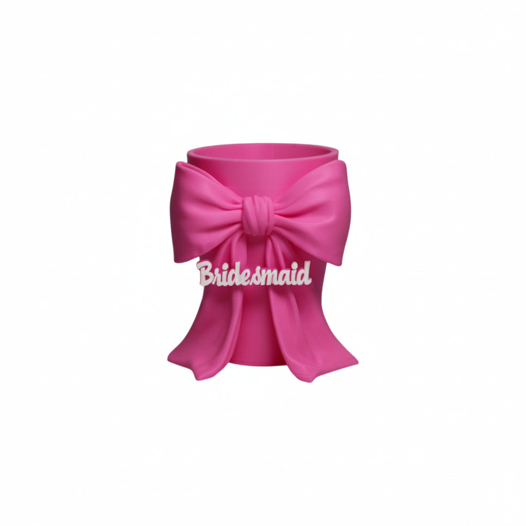 Personalised Pink Bow Makeup Brush Holder – Cute Vanity Organizer, Coquette Makeup Brush Cup, Girly Desk Organizer, Beauty Storage Gift for Her