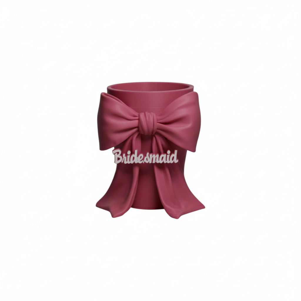 Personalised Pink Bow Makeup Brush Holder – Cute Vanity Organizer, Coquette Makeup Brush Cup, Girly Desk Organizer, Beauty Storage Gift for Her