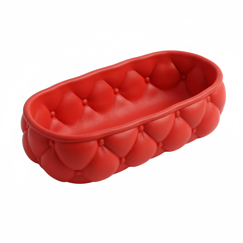 Quilted Catchall Basket | Plush Vanity Organizer | Makeup Storage Basket | Aesthetic Vanity Tray | Jewelry & Skincare Organizer | Cute Vanity Decor