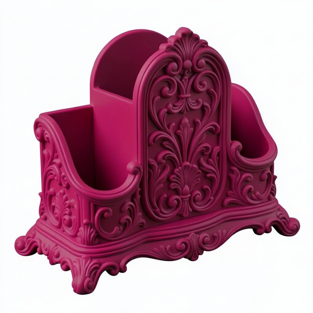 Pink Desk Organizer for Pens & Brushes, Makeup Brush Organiser, Cute Vanity Storage, Girly Office Desk Decor, Coquette Desktop Organizer