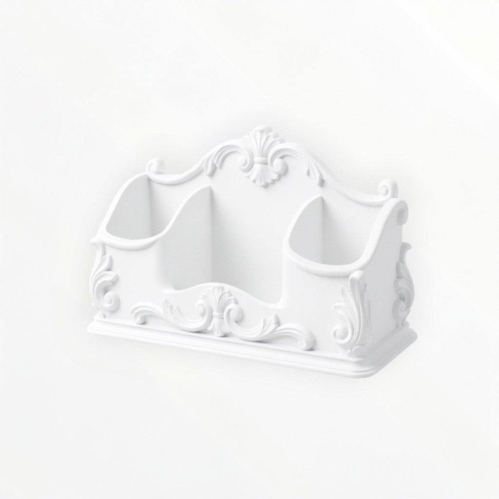 Pink Rococo Desk Organizer, Baroque Office Storage Caddy, Ornate Pen Holder, Vintage Desk Organizer, Feminine Vanity Organizer, Cute Office Decor Gift