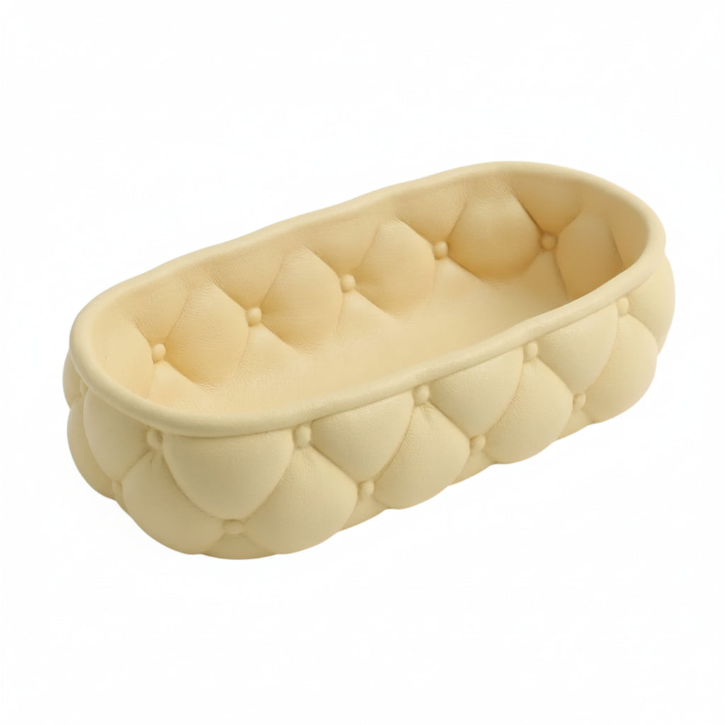 Quilted Catchall Basket | Plush Vanity Organizer | Makeup Storage Basket | Aesthetic Vanity Tray | Jewelry & Skincare Organizer | Cute Vanity Decor